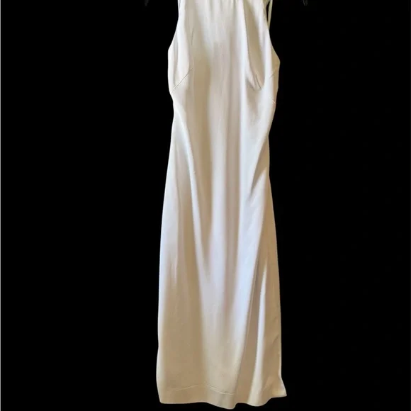 Theory White Halter Midi Dress with Cross-Back - Picture 6 of 15